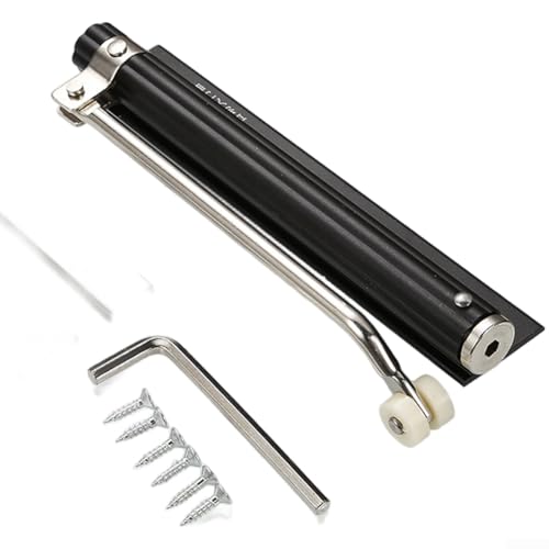 Automatischer Türschließer aus Aluminiumlegierung mit einstellbarer Kraft und leisem Puffer, geeignet für Haushaltstüren mit Links- und Rechtshänder, sorgt für reibungsloses Selbstschließen (Jet Black Automatischer Türschließer aus Aluminiumlegierung mit einstellbarer Kraft und leisem Puffer, geeignet für Haushaltstüren mit Links- und Rechtshänder, sorgt für reibungsloses Selbstschließen (Jet Black von Vilgftyiet