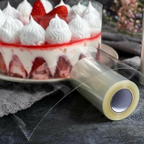 Baking Essentials Lebensmittelechte transparente Folie zur Verschönerung Ihrer Kuchenkreationen (15 cm x 10 m) von Vilgftyiet