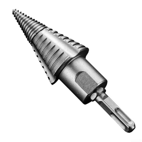 Brennholzbohrer aus Karbonstahl, Holzspalter mit rundem quadratischem SDS-Schaft für Elektrowerkzeuge, robuster Schraubkegelschraubendreher, abnehmbar, 165 mm, Grau (quadratischer Schaft) von Vilgftyiet