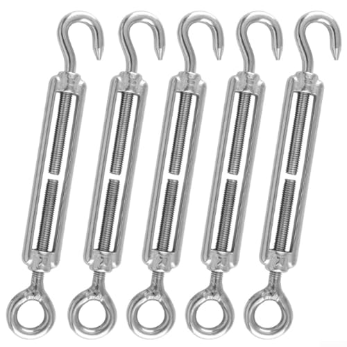 Drahtseilspanner-Set, 5 Stück, 304 Edelstahl, Hakenöse für effizientes Anziehen und Stabilität (M6) von Vilgftyiet
