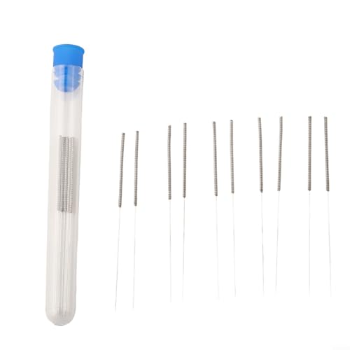 Edelstahl-Drucker-Reinigungsset, 50 Stück, Düsen-Wartungsnadeln, 0,4 mm, flexible Reinigungswerkzeuge mit ergonomischem Griff für Druckkopf von Vilgftyiet