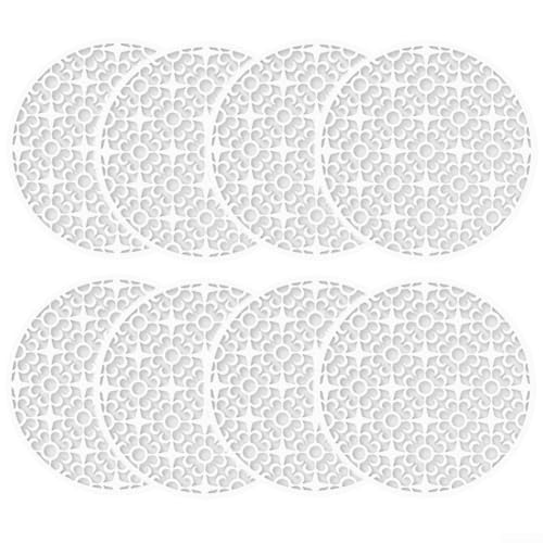 Einzigartige Silikon-Untersetzer mit Blumenrillen-Design, 8 Stück, rutschfeste Matte Pads für Getränke zu Hause oder bei der Arbeit (weiß) von Vilgftyiet