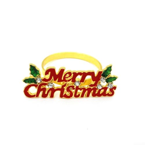 Einzigartige Weihnachts-Serviettenringe, 1 Stück, Metalllegierung, für stilvolle Feiern der festlichen Jahreszeit (14) von Vilgftyiet