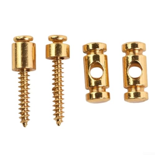 Enhance Your Sound Metal Guitar Roller String Trees Retainer Set of 2 with Installation Screws (Gold) von Vilgftyiet