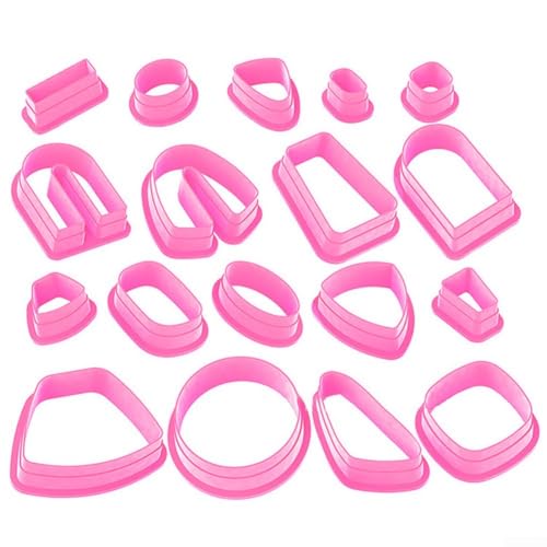 Erstellen Sie aufwendige und einzigartige Designs für handgefertigten Schmuck mit Polymer-Ton-Ausstecher-Set (rosa) von Vilgftyiet