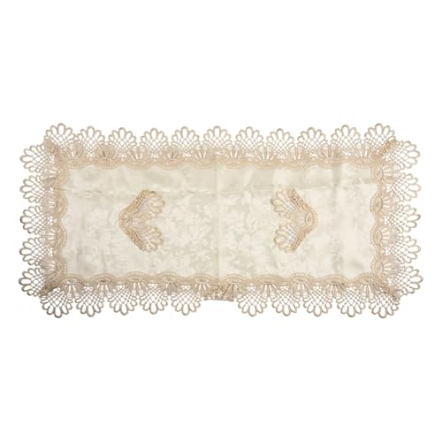 Europäische bestickte Spitzentischdecke, rechteckige hohle geschnitzte Tischdecke, für Kaffee, Tee, Esszimmer, Zuhause, dekorative Polyester-Tischwäsche (6) von Vilgftyiet