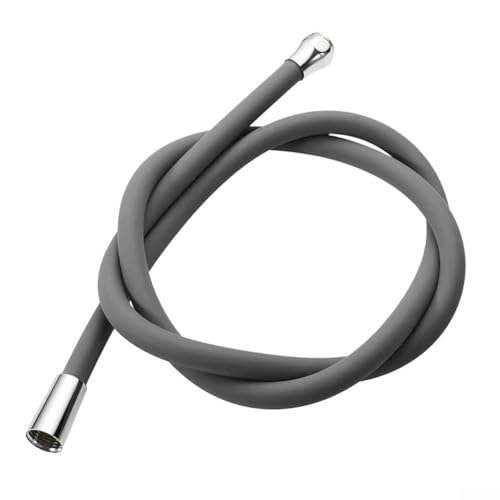 Flexibler Silikon-Brauseschlauch, 1,5 m, Hochdruck-Anti-Wicklung, Badezimmer-Wasserhahn-Zubehör (grau) von Vilgftyiet