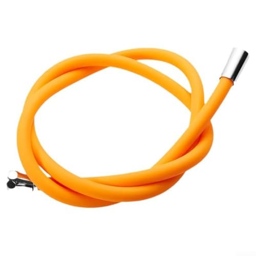 Flexibler Silikon-Brauseschlauch, Hochdruck, Anti-Wicklung, Badezimmer-Wasserhahn-Zubehör, 1,5 m (orange) von Vilgftyiet
