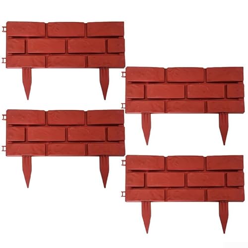 Gartenzaun, 4-teiliges Set, gespleißter Rasenzaun, 45 x 29 x 5 cm, Rot Gartenzaun, 4-teiliges Set, gespleißter Rasenzaun, 45 x 29 x 5 cm, Rot von Vilgftyiet