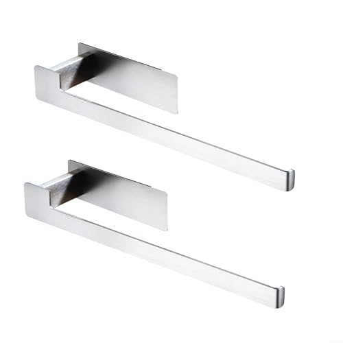 Handtuchhalter aus Edelstahl, zur Wandmontage, 33,5 x 7 x 4 cm, platzsparendes Design, für Bad und Küche (Silber) von Vilgftyiet