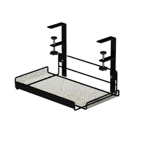 Klemmbarer Desktop-Kabelkorb unter dem Schreibtisch, Kabelmanagement-Tablett, kein Bohren, Kabelablage mit Klemme für Zuhause, Büro, Klassenzimmer, Computer-Kabelregal (weiß-L) von Vilgftyiet