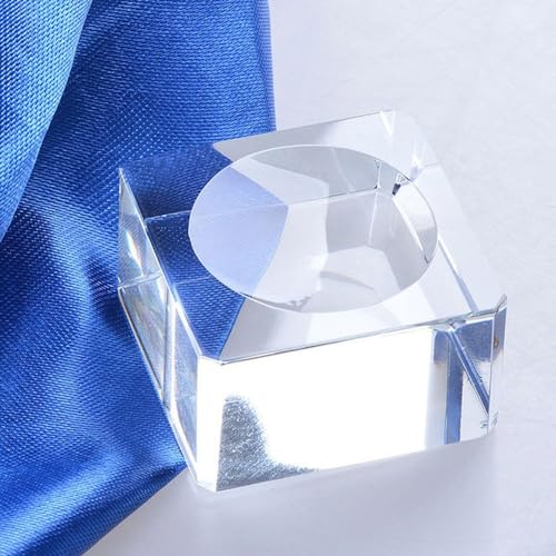 Kristallkugel-Ausstellungsständer, klares Glas, quadratisch, Noppenblöcke, langlebiges Design (4 x 4 x 2 cm) von Vilgftyiet
