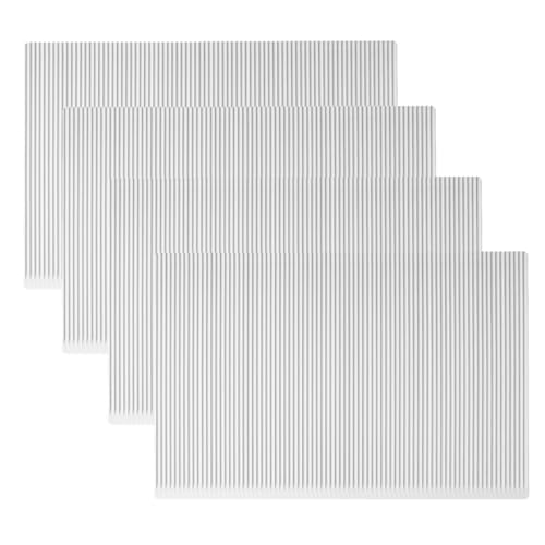 Küchenthekenmatte, Silikon, Schubladeneinlage, Regal-Schutzpolster, wasserdicht, Tischmatte, hitzebeständig, Schrank-Organizer, 45 x 30 cm, 4 Stück (transparent) von Vilgftyiet