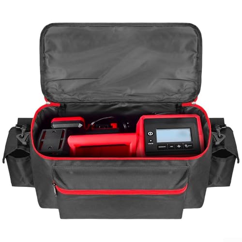 Luftkompressor-Tasche für Mil-waukee Inflator 2848-20, Luftpumpen-Aufbewahrungsbox mit Netztaschen für Mil-waukee M-18 Werkzeuge, Halterung für 3.0/4.0/5.0/6.0/7.0/8.0/9.0Ah Akku und Ladegerät Luftkompressor-Tasche für Mil-waukee Inflator 2848-20, Luftpumpen-Aufbewahrungsbox mit Netztaschen für Mil-waukee M-18 Werkzeuge, Halterung für 3.0/4.0/5.0/6.0/7.0/8.0/9.0Ah Akku und Ladegerät von Vilgftyiet