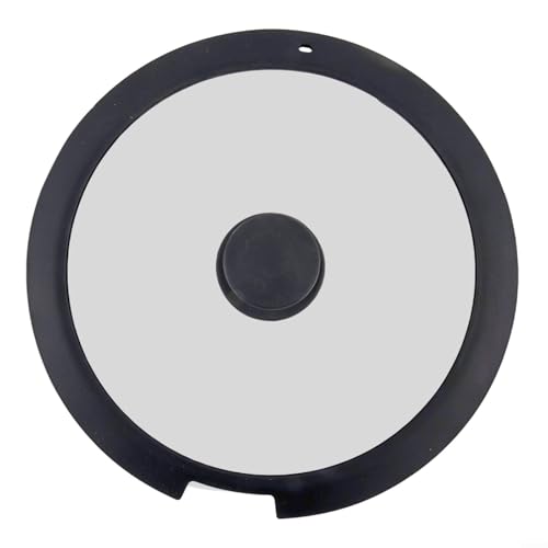 Multi-Size Premium Silikon Topfdeckel mit gehärtetem Glas Mitte und hitzebeständigem Griff Anti-Verschütten Kochabdeckung für Küche mit Dampfablasslöchern Schwarz Weiß 18 cm 20 cm 26 cm (A 26 cm) von Vilgftyiet