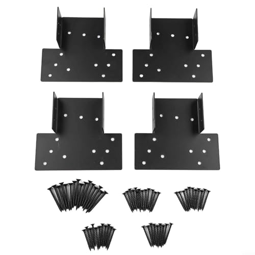 Pergola DIY Kit, T-Angle Corner Brackets Elevated Wood Stand with Screws, Adjustable Heavy Duty T-Bracket Gazebo Stand for Garden and Balcony (4 Pack) von Vilgftyiet