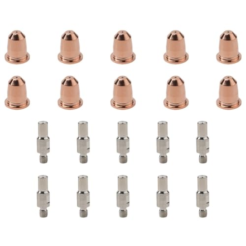 Plasmaschneider-Verbrauchsmaterialien-Set, Elektrodenspitzen, Düsen, Tassen, Schild, Becher, Wirbelring, Abstandshalter-Führung für Chicago Electric 95136 Razorweld CUT45 S45 Taschenlampe (20-teiliges Plasmaschneider-Verbrauchsmaterialien-Set, Elektrodenspitzen, Düsen, Tassen, Schild, Becher, Wirbelring, Abstandshalter-Führung für Chicago Electric 95136 Razorweld CUT45 S45 Taschenlampe (20-teiliges von Vilgftyiet