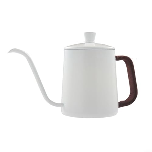 Pour Over Kettle, 350/600ml Stainless Steel Gooseneck Coffee Kettle, Long Narrow Spout Coffee Pot Hand Drip Kettle Pour Over Coffee And Tea Pot (White 600ml) von Vilgftyiet