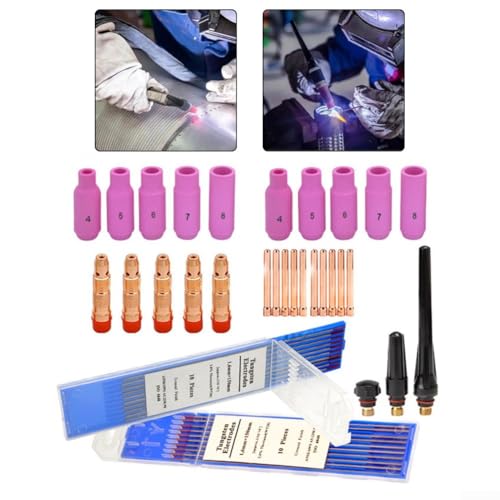 Professionelles WIG-Schweißzubehör-Set, 48-teilig, Düsenführungsfutter-Kollektion mit Spannzangen, Elektroden für WP17, WP18, WP26 Taschenlampen-Serie Professionelles WIG-Schweißzubehör-Set, 48-teilig, Düsenführungsfutter-Kollektion mit Spannzangen, Elektroden für WP17, WP18, WP26 Taschenlampen-Serie von Vilgftyiet