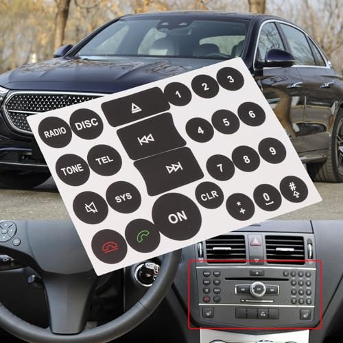 Radio Button Reparatur Aufkleber für Mercedes C E GLK W Klasse Autos 2007 2014 Audio Control Button Vinyl Aufkleber Ersatz von Vilgftyiet
