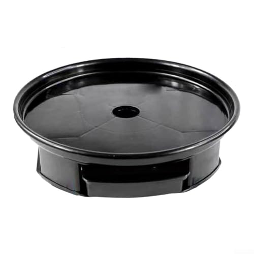 Runde schwarze Kunststoff-Tropfschalen, tiefe Untersetzer für Blumentopf, Wassermanagement (16 cm ohne Räder) von Vilgftyiet