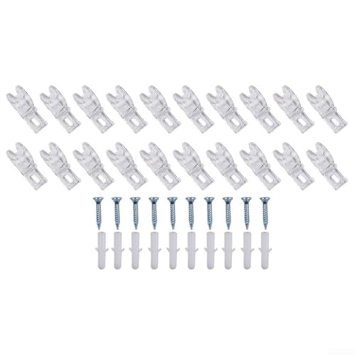 Set mit 20 Rollschnurführungsclips für Vorhangbefestigung, kompatibel mit venezianischen Gardinen und Fensterrollos, inklusive Installationszubehör von Vilgftyiet