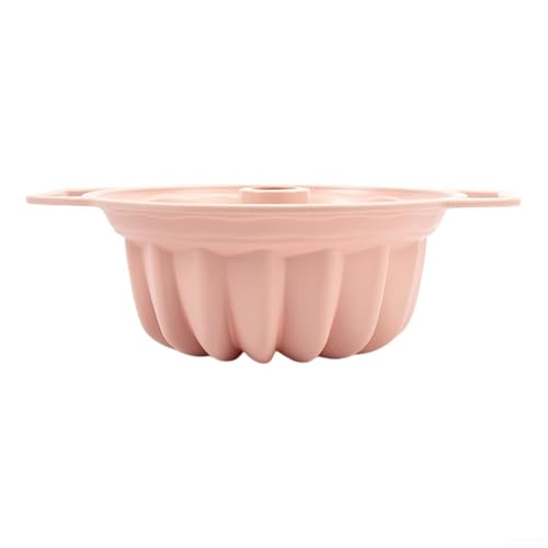 Silikon für Kuchenform mit Edelstahlgriff zum Backen von Brot, für Kuchen und Gelee, hitzebeständig für verschiedene Kochmethoden (Rosa) von Vilgftyiet
