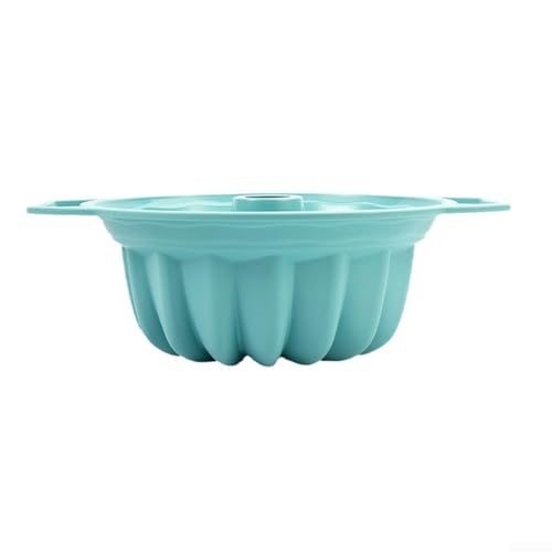 Silikon für Kuchenform mit Edelstahlgriff zum Backen von Brot, für Kuchen und Gelee, hitzebeständig für verschiedene Kochmethoden (blau) von Vilgftyiet
