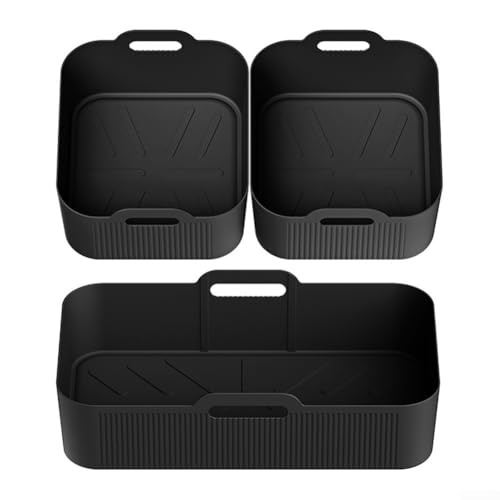 Spezielles Design Silikonpad für AF500 Luftfritteuse, erweiterte Ölabscheidung, kompatibel mit 5L und 10L Größen (3 Schwarz) von Vilgftyiet