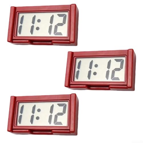 Stilvolle magnetische Uhr für Autos, entworfen für einfache Platzierung auf Armaturenbrett oder Schreibtisch mit Sichtbarkeit (rot) von Vilgftyiet