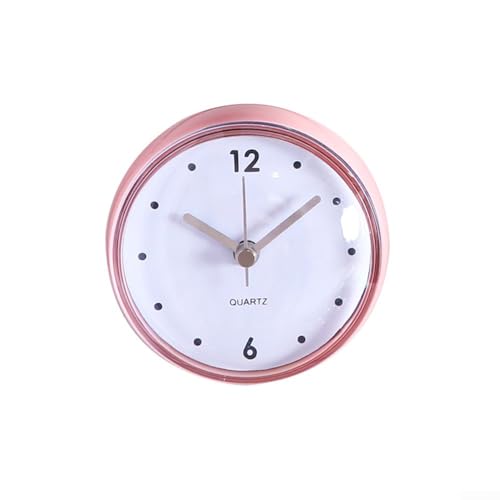 Sucker Wanduhr für Küche und Badezimmer, wasserdicht und beschlagfrei (Rosa) von Vilgftyiet