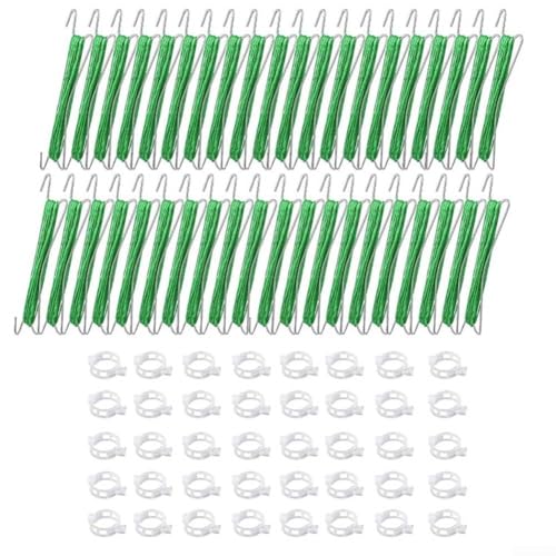 Tomatenhaken-Set aus Metall mit 40 Haken und 15 Meter verstellbarer Schnur zur Unterstützung von Klettergemüse und Reduzierung von Verheddern Tomatenhaken-Set aus Metall mit 40 Haken und 15 Meter verstellbarer Schnur zur Unterstützung von Klettergemüse und Reduzierung von Verheddern von Vilgftyiet