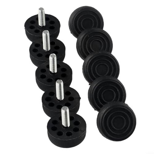 Verstellbare Fußstützen, schwarze Schrauberhöhungen zur Höhenverstellung (M6 x 30 x 20 mm), 10 Stück von Vilgftyiet