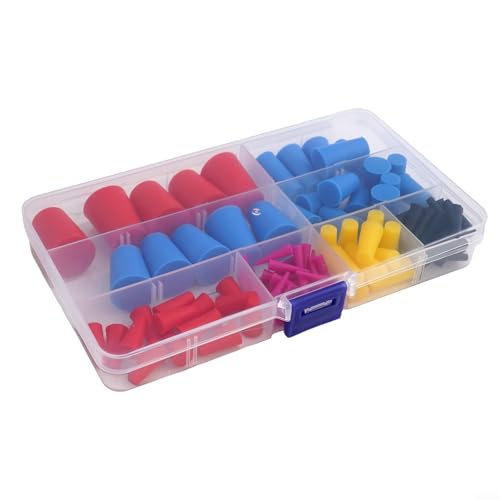 Vilgftyiet 100 Stück Gummi konische Dübel Hochtemperatur-Silikongummi schützende konische Stecker Sortiment Kit für Pulverbeschichtung Stopfen für Lochstopfen Malerei von Vilgftyiet