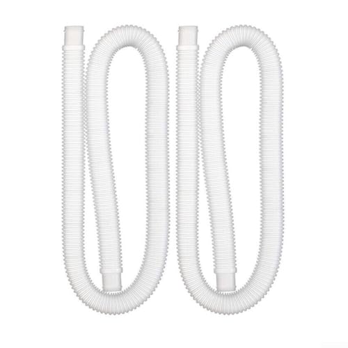 Vilgftyiet 3,8 cm Schwimmbad-Filterpumpenschlauch-Ersatz, 293 cm Länge, kompatibel mit oberirdischen Pool 330–1000 GPH Filterpumpensystem, 2er-Pack Wasserschlauch (weiß) von Vilgftyiet