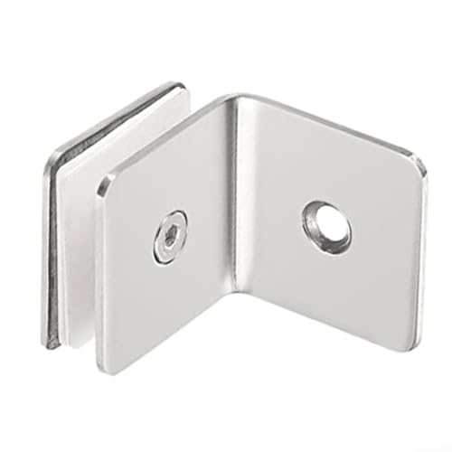 Vilgftyiet 304 Edelstahl-Glas-Clips, 90-Grad-Eckhalterung, Halterung mit Anti-Rutsch-Pads für rahmenlose Glastür, Dusche, Badezimmer, Pool, Zaun, 8–12 mm Dicke (304 hell) von Vilgftyiet
