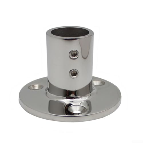 Vilgftyiet 316 Edelstahl Marine Boot Handlauf Basis Halterung Fitting für 7/8 Zoll 1 Zoll Rohr Handlauf Stützhalterung hochglanzpoliert für Yacht Segelboot (22 mm) von Vilgftyiet