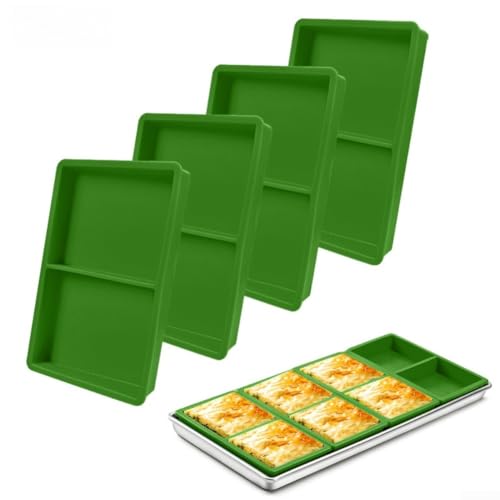 Vilgftyiet 4 Stück Silikon-Tabletts für den rechten Gefriertrockner mittlere und kleine Tabletts, lebensmittelechte wiederverwendbare Backpads für gleichmäßige Portionierung (grün, 4 Stück) von Vilgftyiet