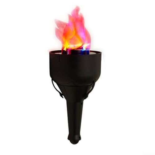Vilgftyiet 4-in-1 LED-Flammen-Simulations-Taschenlampe mit Hand- und Aufhängeoptionen, sicher für Halloween, Innen- und Außenbereich, angetrieben durch D-Batterien von Vilgftyiet