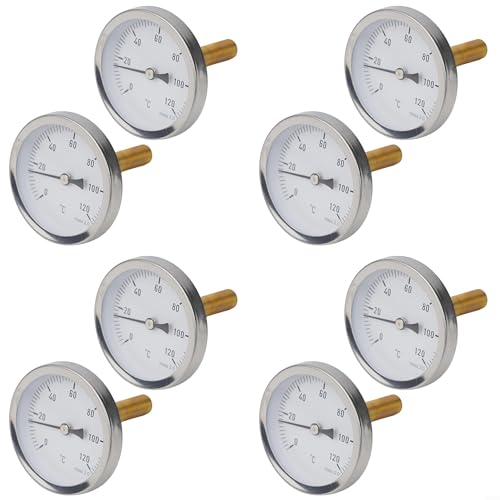 Vilgftyiet Analoge Thermometer mit Kupfermantel, 30,5 cm Schaft für Kessel und Heizsysteme, Temperaturmessung, Edelstahlgehäuse, Messinghülse (8) von Vilgftyiet