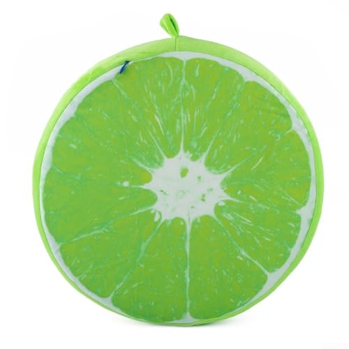 Vilgftyiet Bequemes rundes Sitzkissen, 40 cm Durchmesser, erhältlich in verschiedenen Obstformen, wählen Sie Ihr Lieblingsdesign (Grün/Orange) von Vilgftyiet