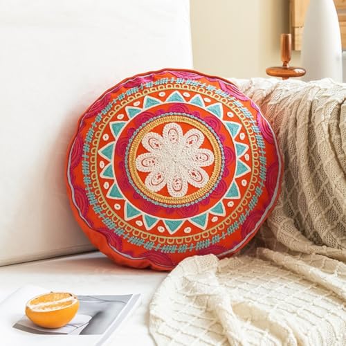 Vilgftyiet Cultural Touch Marokkanisches rundes handbesticktes Sofa-Dekorstück (10) von Vilgftyiet