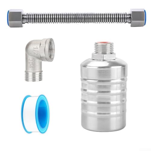Vilgftyiet Edelstahl Schwimmerventil Kit für automatische Wasserregelung, für Wassertanks und Teiche, automatischer Wasserstandsregler mit Schwimmerschalter (B) von Vilgftyiet