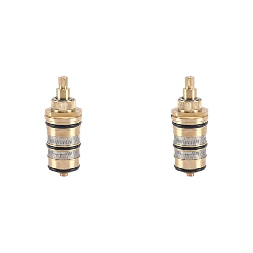 Vilgftyiet Ersatz-Duschkartusche, 20–50 °C, Thermostatkartusche, Duscharmatur-Reparatur-Set mit eingebautem Thermostat-Mischer aus Messing für konstante Temperaturregelung (2) von Vilgftyiet