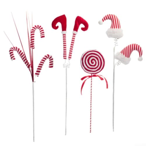 Vilgftyiet Festive Red White Christmas Tree Ornaments Soft Plush Flexible Decorations for Holiday Home DIY Wreath Vase Table Centrepiece 26 Inch Set of 4 Vilgftyiet Festive Red White Christmas Tree Ornaments Soft Plush Flexible Decorations for Holiday Home DIY Wreath Vase Table Centrepiece 26 Inch Set of 4 von Vilgftyiet