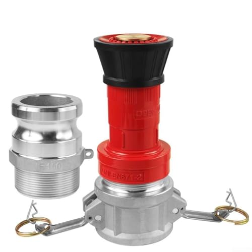 Vilgftyiet Feuerschlauchdüse 1-1/5.1 cm NPSH Konstanter Durchfluss Nebeldüse mit 2 Aluminium Camlock Armaturen für Feuerbekämpfung Gewächshaus Bewässerung Staubunterdrückung Kühlung 3,8 cm NPSH/NPT von Vilgftyiet