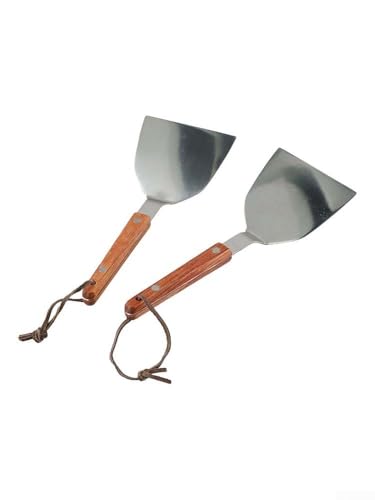Vilgftyiet Grillspachtel, 2er-Set, Edelstahl, abgeschrägte Kante für einfaches Wenden von Burgern und Eiern, ergonomischer, hitzebeständiger Griff zum Grillen, Kochen im Innen- und Außenbereich (klein Vilgftyiet Grillspachtel, 2er-Set, Edelstahl, abgeschrägte Kante für einfaches Wenden von Burgern und Eiern, ergonomischer, hitzebeständiger Griff zum Grillen, Kochen im Innen- und Außenbereich (klein von Vilgftyiet