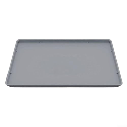 Vilgftyiet Große Silikon-Matte für Kaffeemaschinen, rutschfest, hitzebeständig, mit erhöhtem Rand, wasserdichter Thekenschutz für Kaffeemaschine, Mixer, schwarz, grau, 40 x 50 cm (grau) von Vilgftyiet