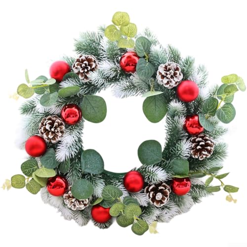 Vilgftyiet Großer 40 cm künstlicher Weihnachtskranz mit Eukalyptusblättern, grüner PE-Dekogirlande für Türaufhängung, Wanddekoration und Feiertags-saisonale Heimdekorationen für drinnen und draußen Vilgftyiet Großer 40 cm künstlicher Weihnachtskranz mit Eukalyptusblättern, grüner PE-Dekogirlande für Türaufhängung, Wanddekoration und Feiertags-saisonale Heimdekorationen für drinnen und draußen von Vilgftyiet
