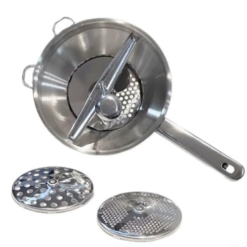 Vilgftyiet Kartoffelstampfer aus Edelstahl – Große manuelle Lebensmittelpresse für Gemüse/Obst/Babynahrung, breite Stampfplatte mit ergonomischem Griff, robustes Küchenwerkzeug (2) von Vilgftyiet